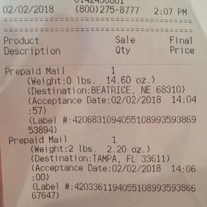 Proof of shipping